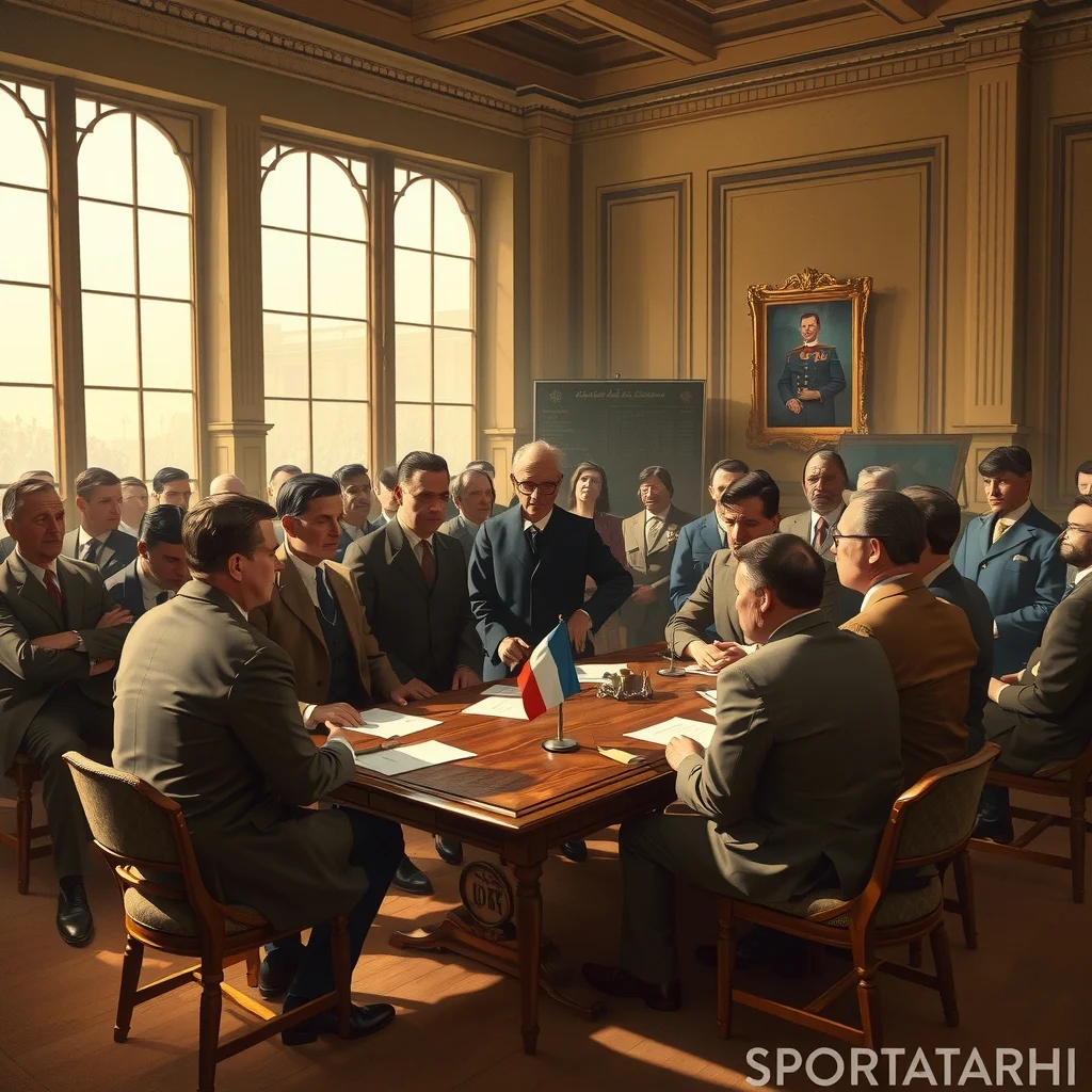 1904'te Paris'te FIFA kuruluş toplantısına katılan temsilcilerin oturduğu toplantı odası
