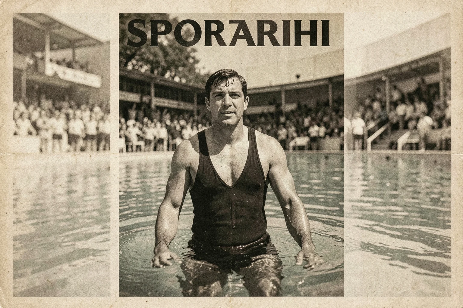 Johnny Weissmuller yüzme havuzunda