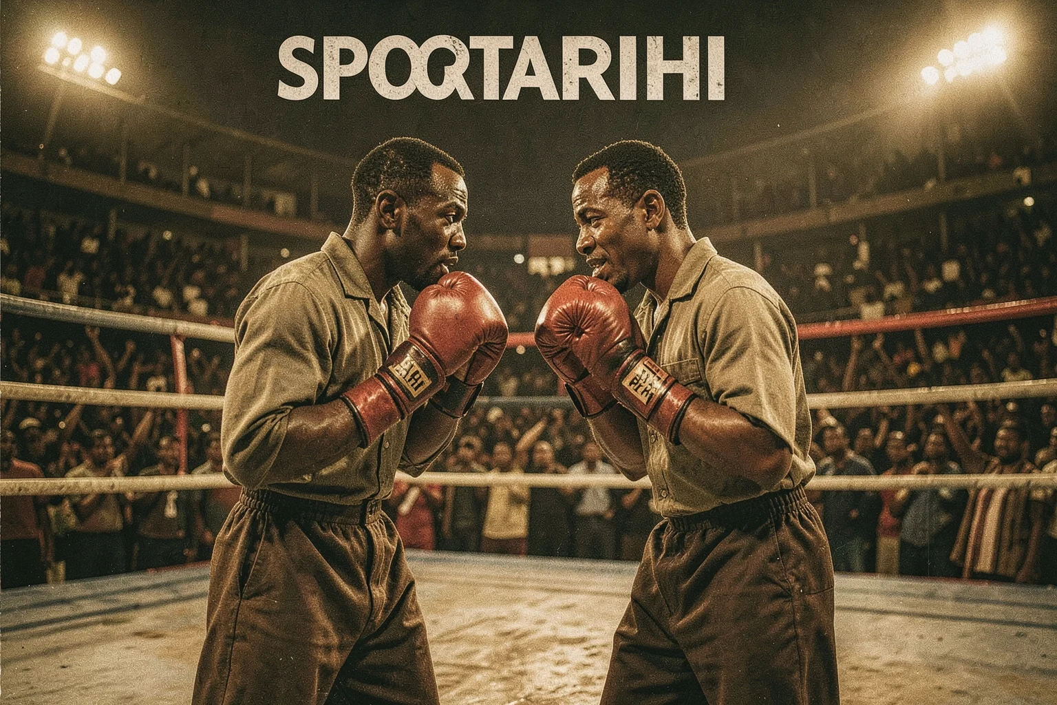 Muhammed Ali ve George Foreman, Kinshasa'daki 20 Mayıs Stadyumu'nda