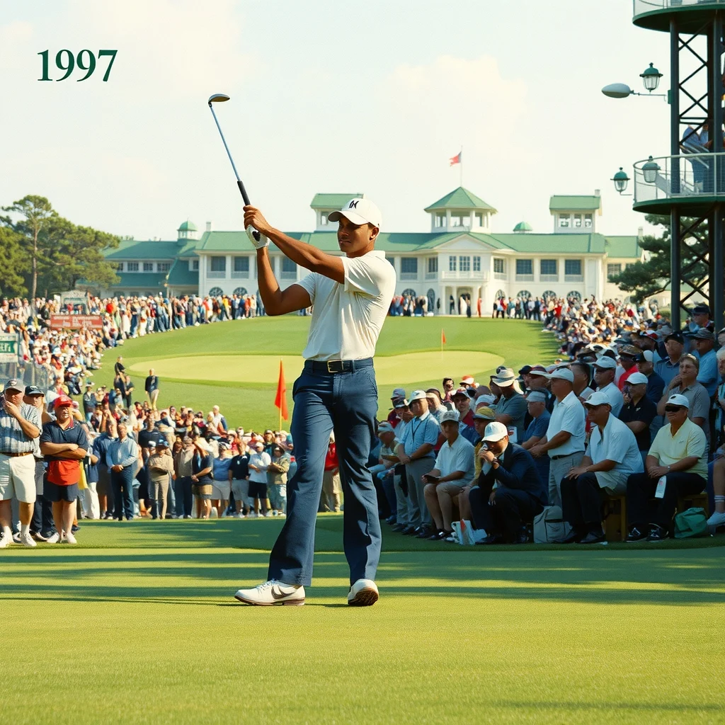 1997 Masters final turunda, Augusta National'da Tiger Woods'un sürüş vuruşu