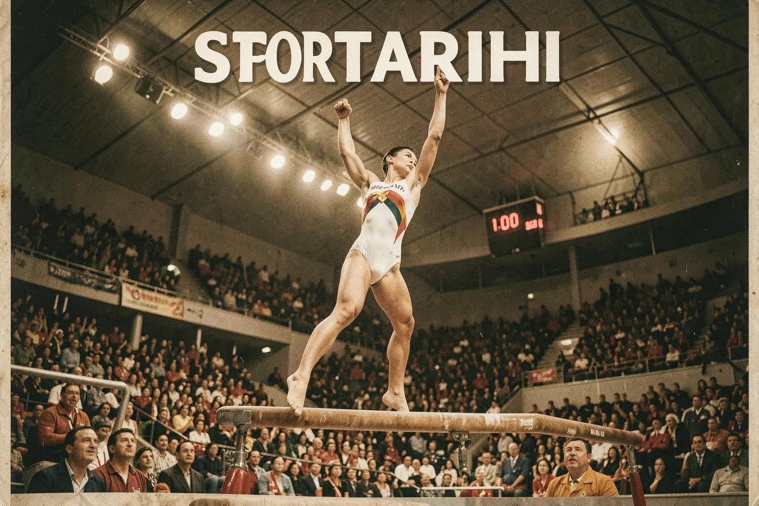 1976 Montreal Olimpiyatları'nda Nadia Comăneci'nin asimetrik çubukta 10,00 puan aldığı an