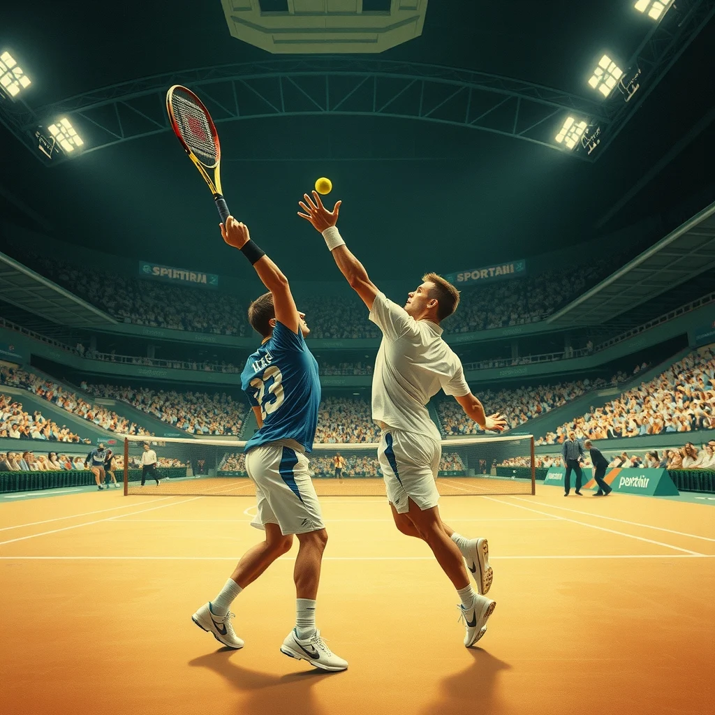 Hubert Hurkacz, 2026 Shanghai Masters maçında Novak Djokovic'e servis atarken
