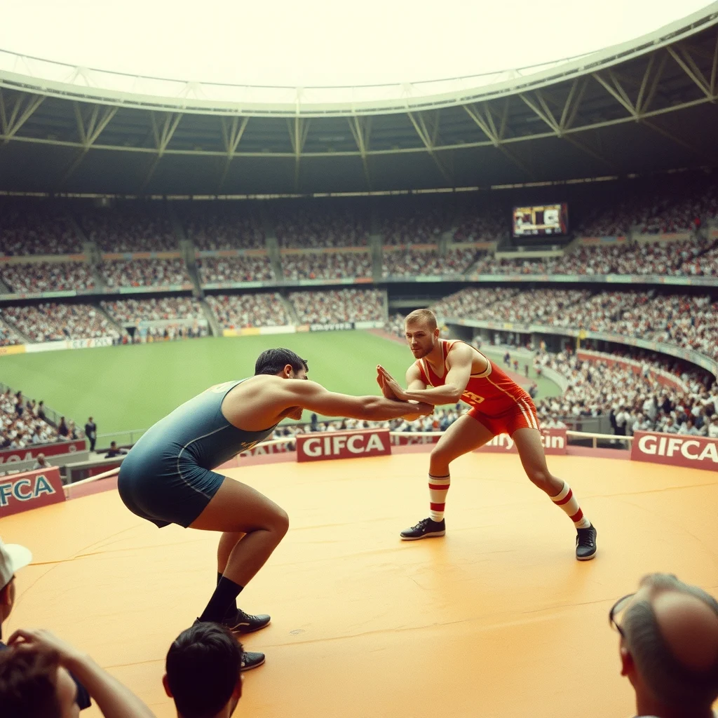 Rulon Gardner ve Aleksandr Karelin, 2000 Sydney Olimpiyatları'nda güreş müsabakası sırasında.
