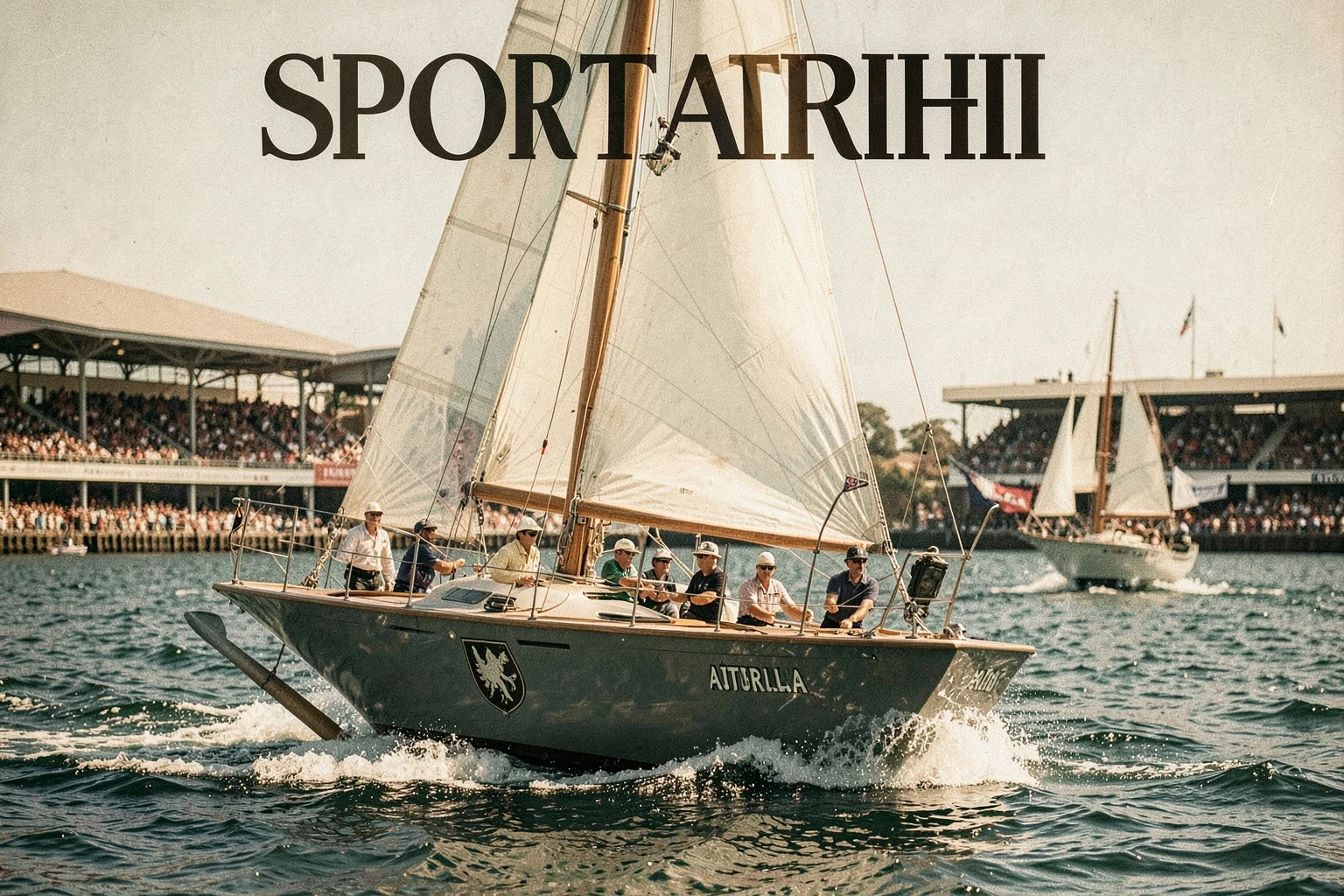1983 America's Cup finalında Australia II yelkenlisi ve winged keel