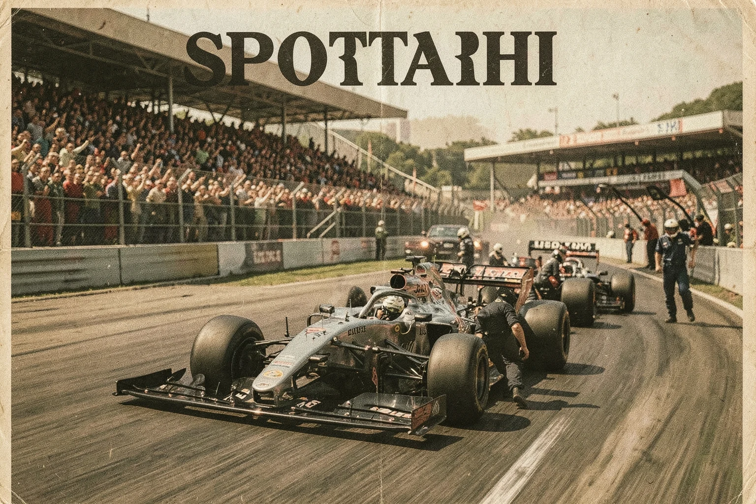 Formula 1 sprint yarışının Cumartesi günü pistte hızla ilerleyen arabaları ve izleyicileri