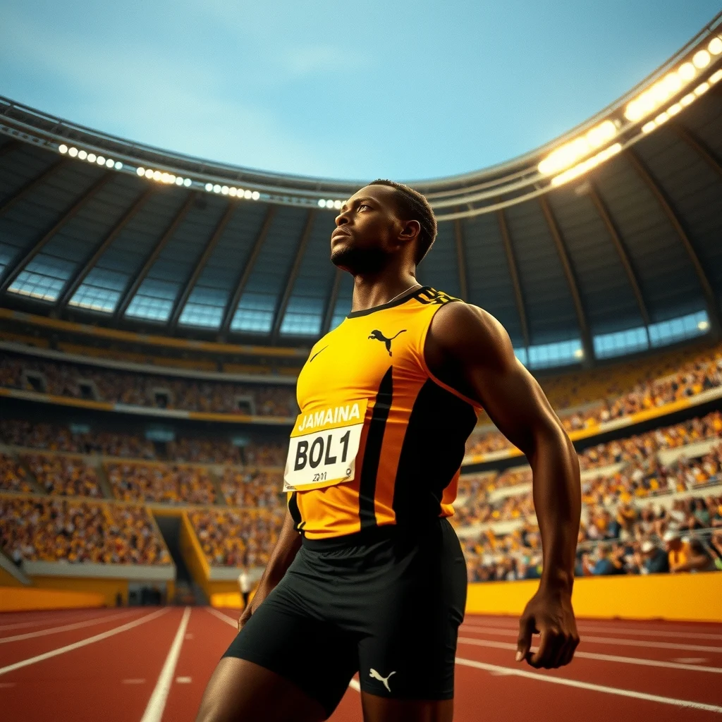 Usain Bolt, 2009 Berlin Dünya Şampiyonası'nda 100 metre finalinde start alıyor.