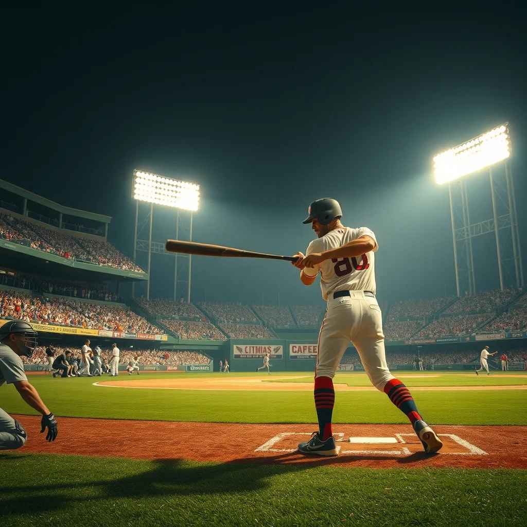 2004 Dünya Serisi'nde Boston Red Sox ve St. Louis Cardinals'ın sahada mücadele ettiği bir an