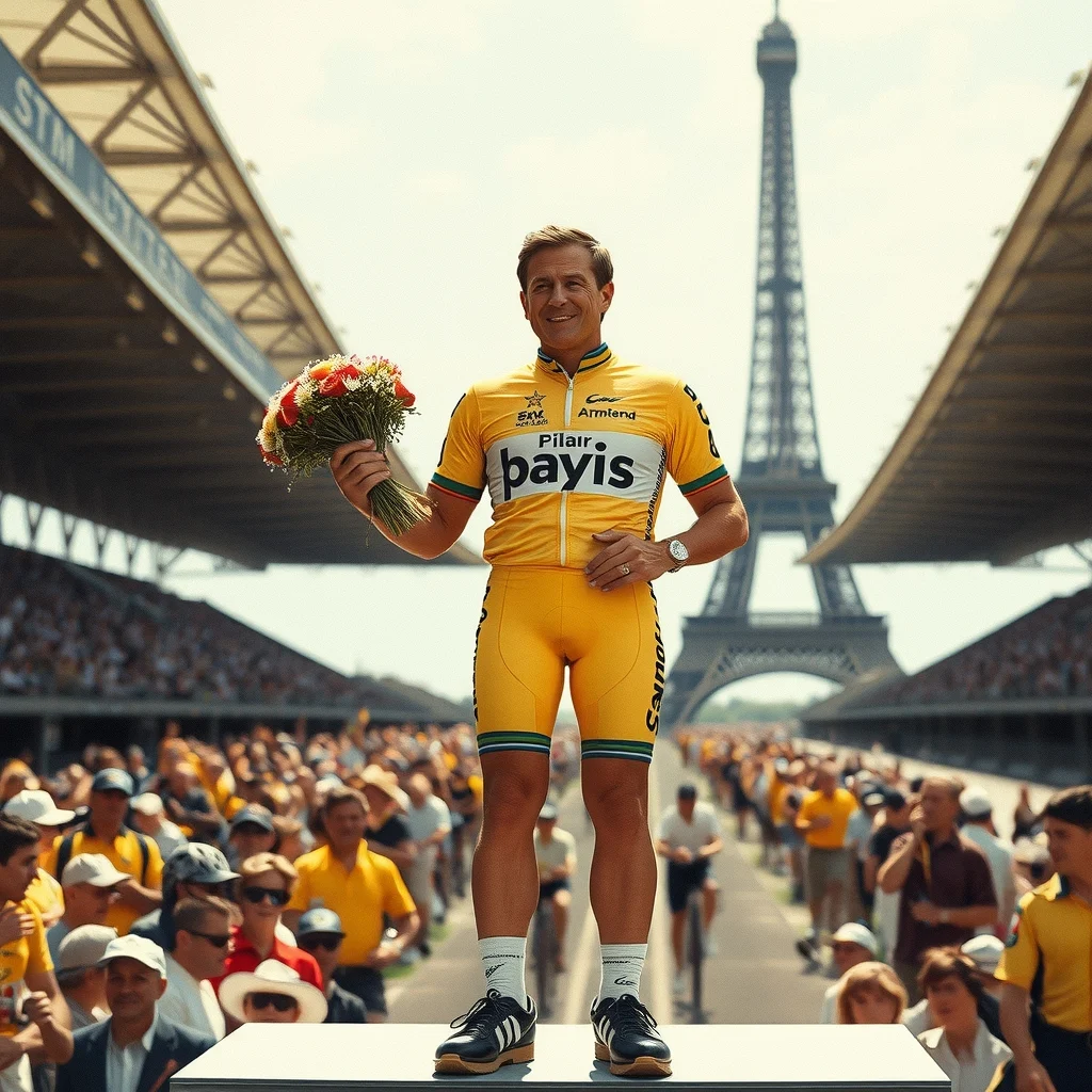 Lance Armstrong, 2005 Tour de France galibiyetinin ardından podiumda